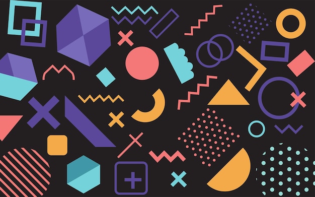 Colorful Geometric Shapes Composition