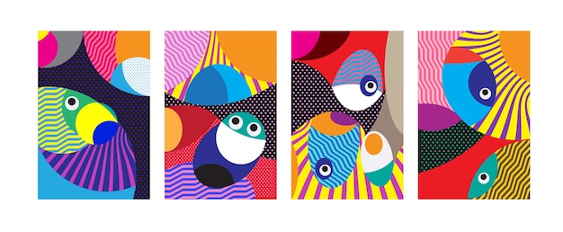 colorful geometric tribal and curvy pattern background 