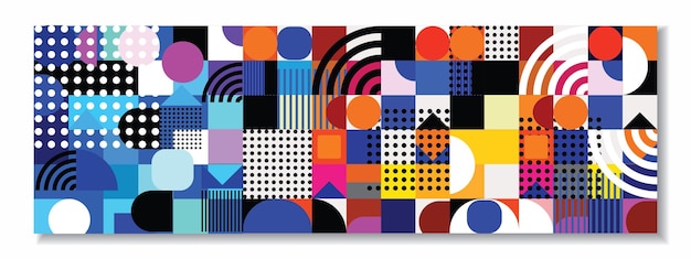 Colorful geometric vintage composition graphic design Template background for poster banners