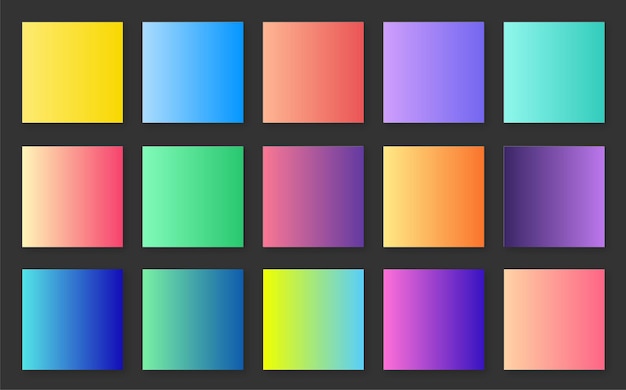 Colorful gradient background design set