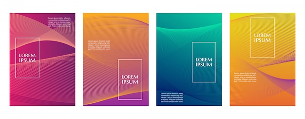 Colorful Gradient Minimal Geometric Line Pattern Background Cover Template