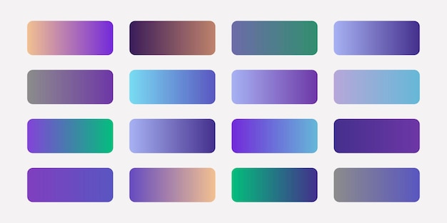 Colorful gradients in different color themes and shades big set
