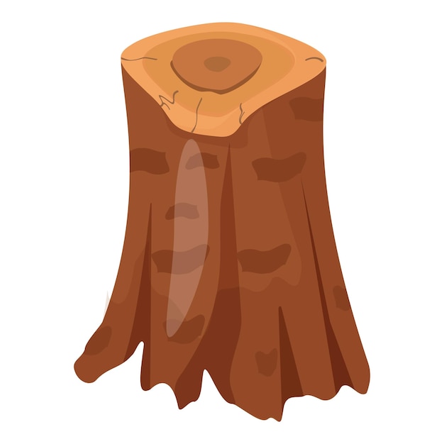 Colorful illustration of an isolated cartoonstyle tree stump on a white background