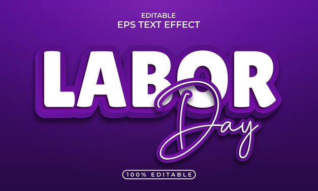 colorful labor day editable text effect  concept