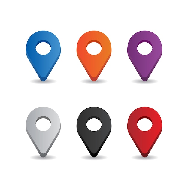 Colorful Location icon set design