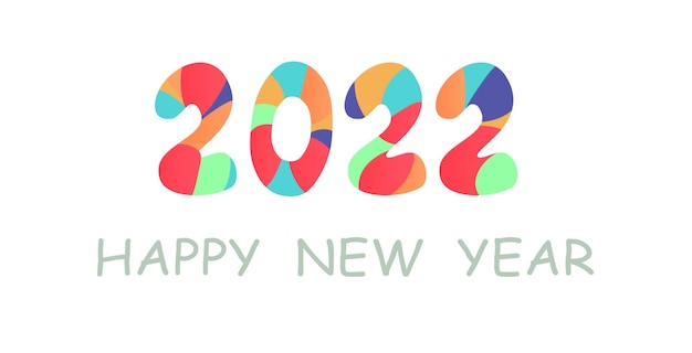 Colorful logo of new year holiday card text design