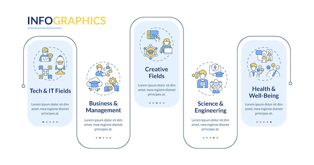 Colorful MOOC layout with linear icons