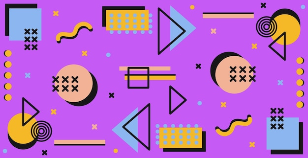 colorful multicolored panoramic abstract background from different geometric shapes - vector