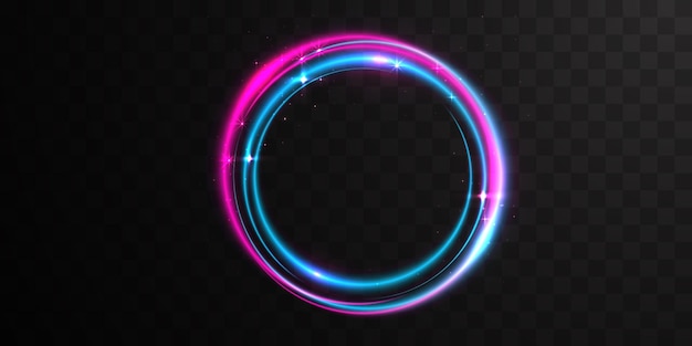 Colorful neon light vortex or portal frame futuristick or magic style