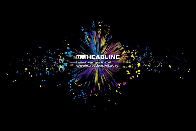 Colorful particle and radiation abstract graphics texture vector background