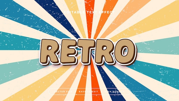 colorful retro 3d editable text effect font style