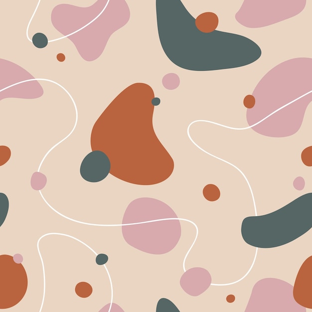 Colorful seamless pattern with pastel abstract shapes