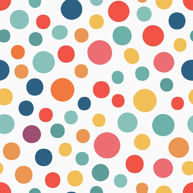 Colorful seamless pattern with scattered round shapes
