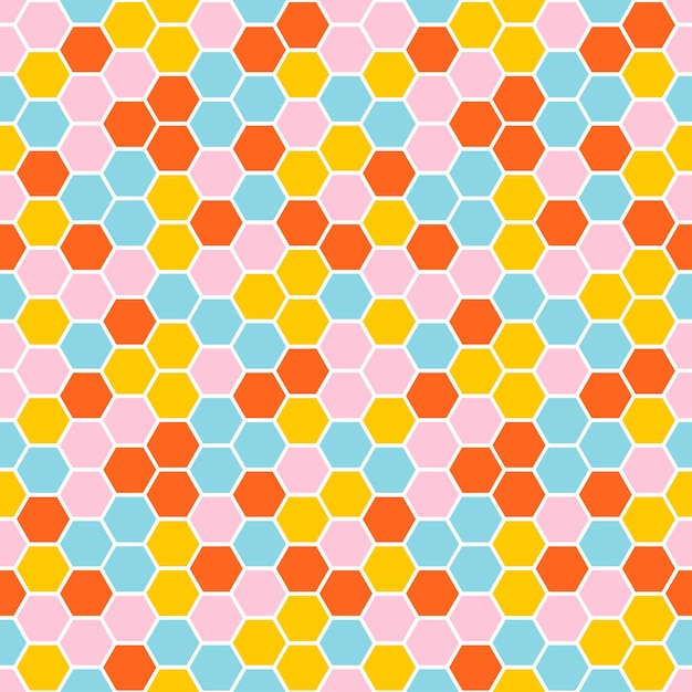 Colorful tiny honey comb seamless pattern