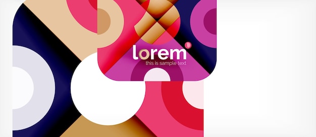 Colorful trendy geometric shapes background