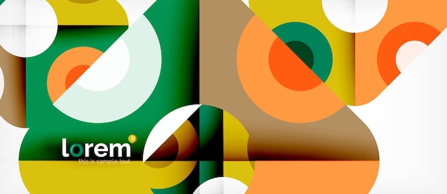 Colorful trendy geometric shapes background