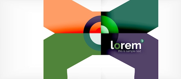 Colorful trendy geometric shapes background