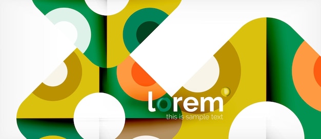 Colorful trendy geometric shapes background