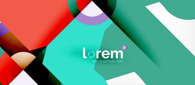 Colorful trendy geometric shapes background