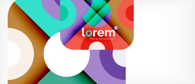 Colorful trendy geometric shapes background