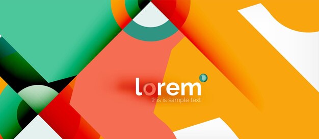 Colorful trendy geometric shapes background