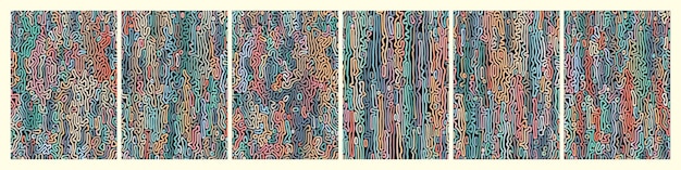 Colorful turing pattern backgrounds Abstract turing pattern background set