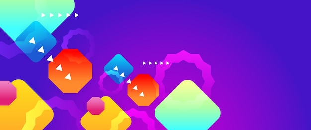 Colorful vector abstract geometric shapes banner For cover design book design poster cd cover flyer website backgrounds or advertising