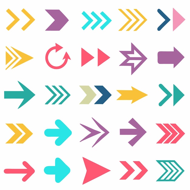 colorful vector arrows in multiple styles and directions for design and navigation