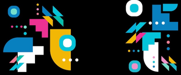 Colorful vector banners with abstract design flat geometric style For banner background business or technology presentation web brochure cover layout wallpaper
