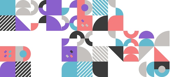 colorful vector illustration geometric minimal pattern mosaic banner simple circle shapes modern banner vector design for web design business presentation website header invitation background