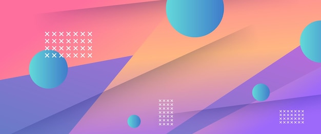 Colorful vector simple gradient abstract banner with geometric shapes elements For background presentation background wallpaper banner brochure web layout and cover