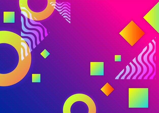 colorful vivid vibrant gradient abstract background with geometric shapes