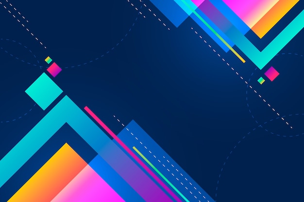 Colourful sizes of gradient squares background with copy space