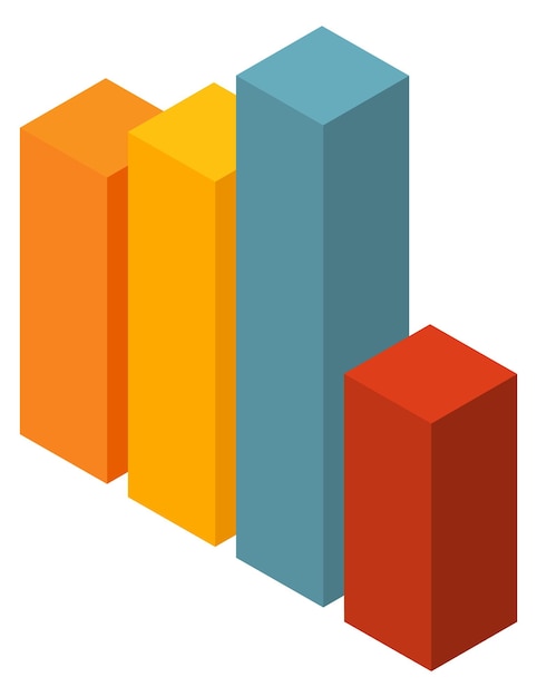 Column chart isometric icon Business infographic symbol