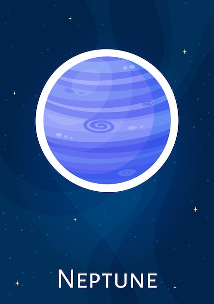 comic space planet neptune graphic concept patch cartoon celestial body illustration sticker flat