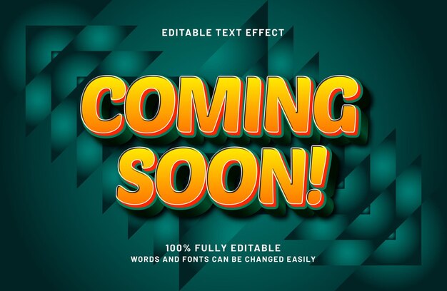 coming soon editable text effect in modern and colorful text style