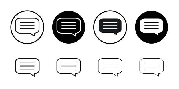 comment icon flat line symbol set