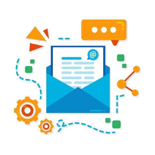 communication concept with mail illustration