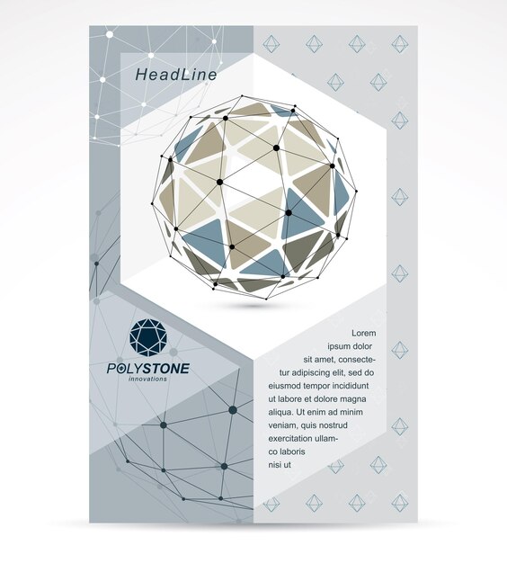 Communication technologies advertising poster. Abstract vector, bright isometric dimensional shape.