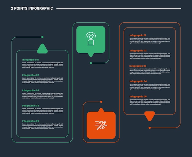 comparison choice infographic process diagram with callout discussion box with outline style vector