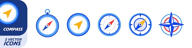 Compass icons Compass icon set Navigation sign