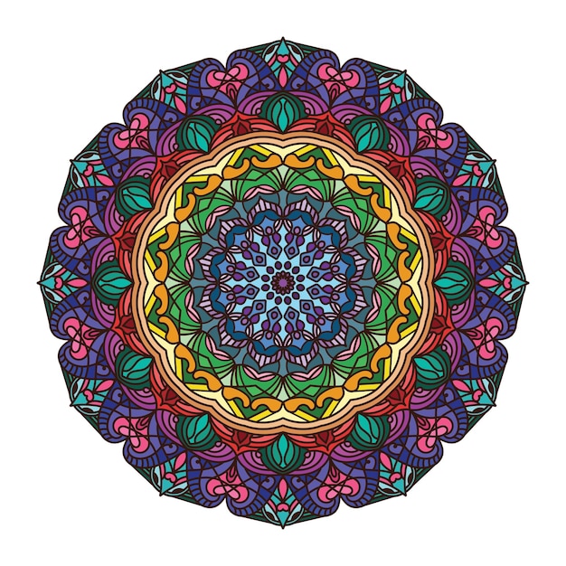 Complex colorful mandala pattern design
