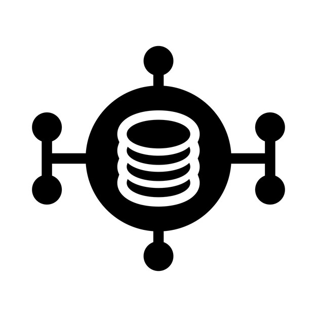 Complexity massive big data icon Black vector graphics