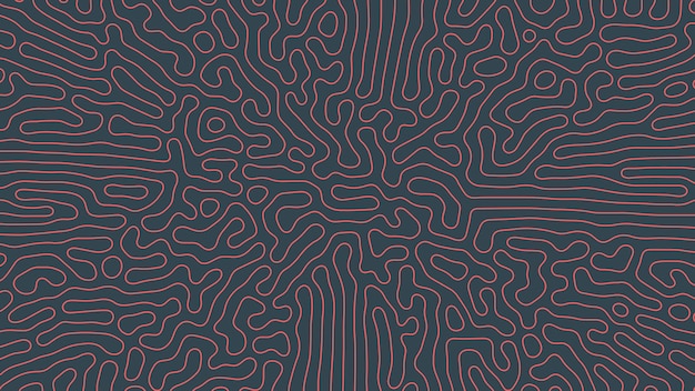 Complicated Thin Red Lines Pattern Vector Psychedelic Crazy Art Abstraction