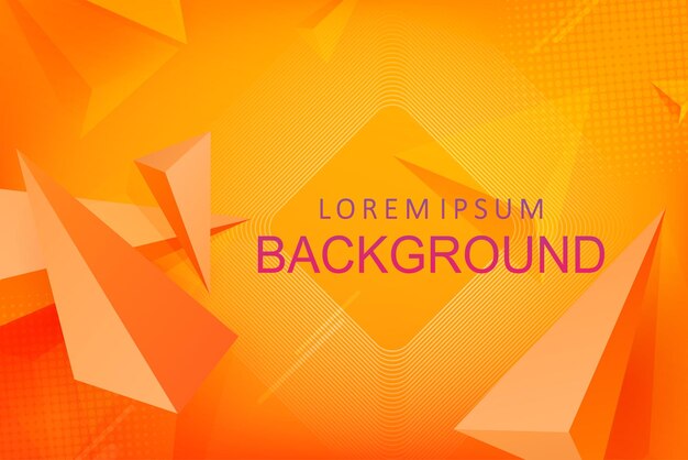Composition with triangles with yellow and orange 3D gradient effect.