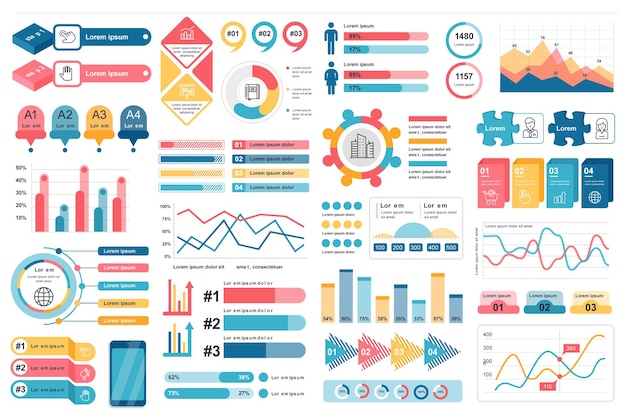 comprehensive business infographic elements for data visualization