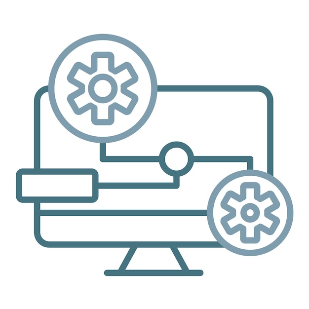 Computer Aided Design Duotone Illustration