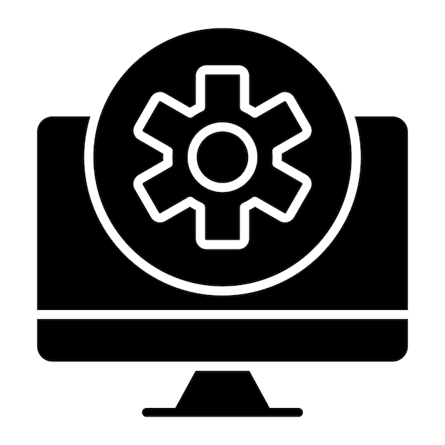 Computer Aided Manufacturing Glyph Solid Black Illustration