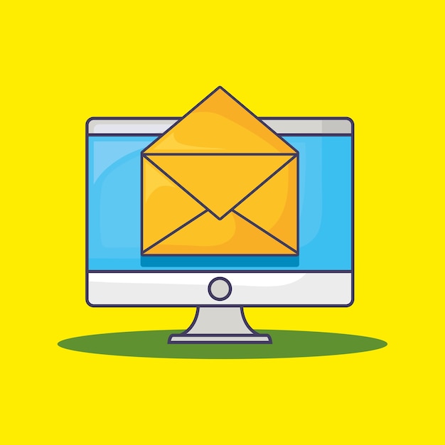 computer and envelope 