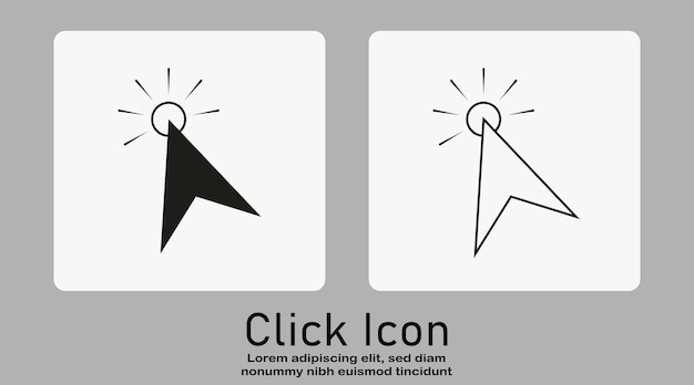 Computer cursor click arrow pointing click link button vector isolated on a white background